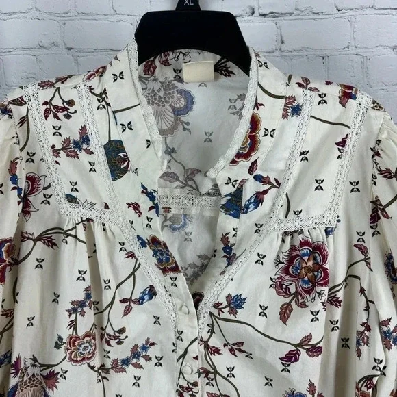 Matilda Jane Good Hart “Monica” Style Floral Button Up Shirt Size Medium - Picture 9 of 9